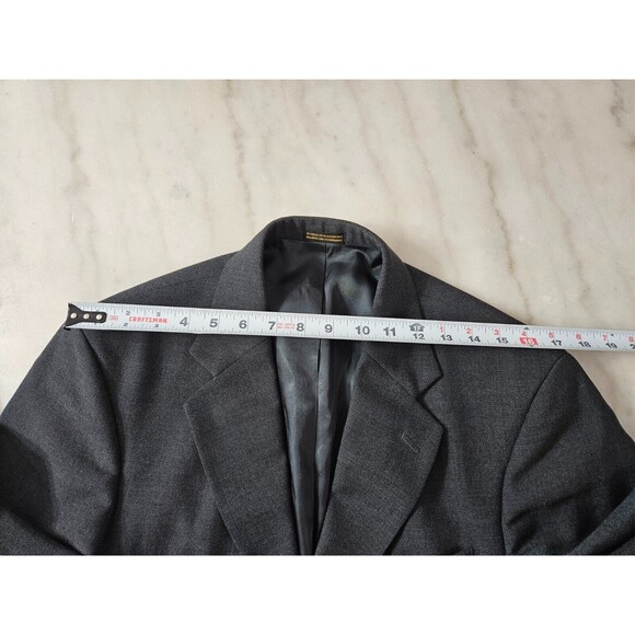 Stafford Men's Dark Gray Long Sleeve Wool Suit Jacket Sport Coat Blazer Size 38S - Picture 8 of 12